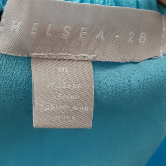 Chelsea28 Jacquard Bow Tie in Back Cutout Maxi Dress Blue M NWOT - Picture 14 of 16